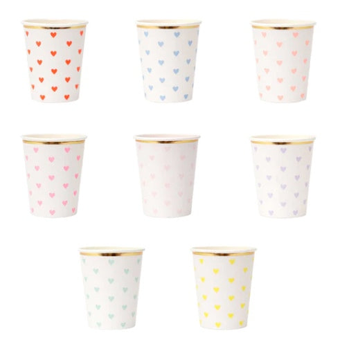 Party Palette Heart Cups (x 8)