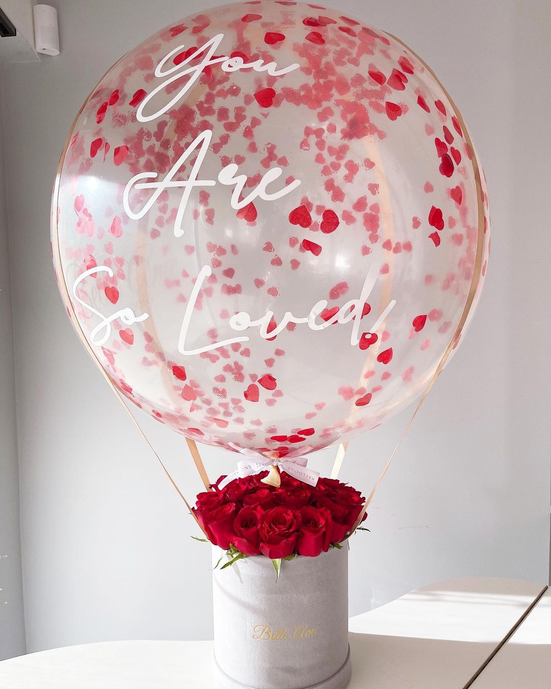Blush Hot Air Balloon with roses