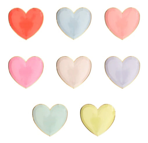 Party Palette Heart Large Plates (x 8)