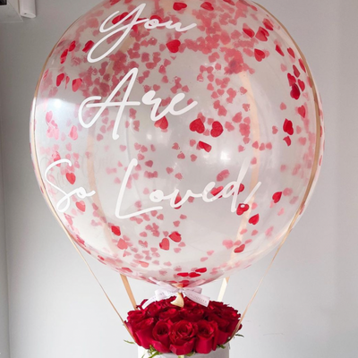 Blush Hot Air Balloon with roses
